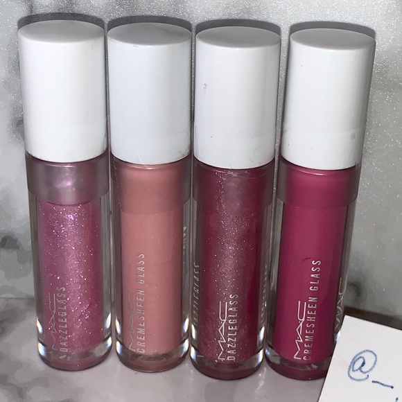 4x Pink Lip Set MAC DAZZLEGLASS & CREMESHEEN GLASS Limited Edition - Picture 3 of 17
